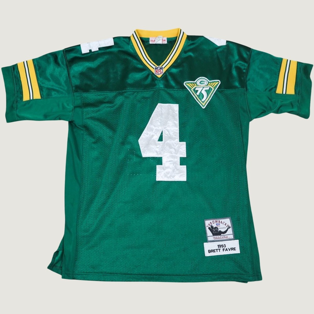 Green Bay‎ Packers Brett Favre 4 Mitchell & Ness Throwback Jersey 48 Y2K Korea